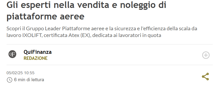 Gli esperti nella vendita e noleggio di piattaforme aeree