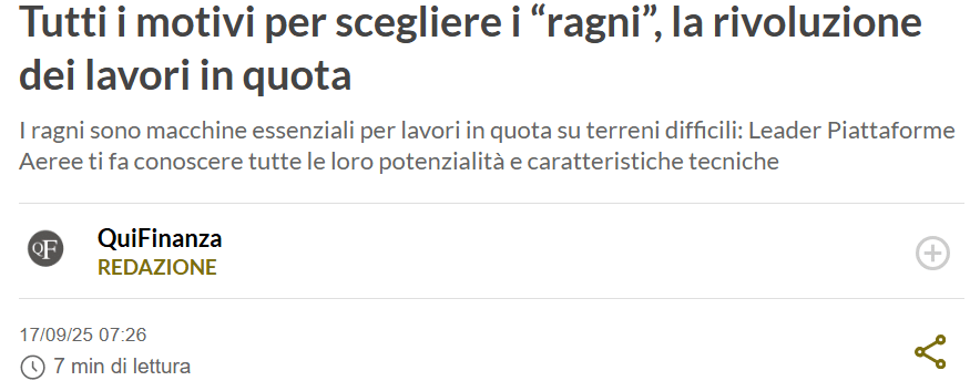 Tutti i motivi per scegliere i “ragni”, la rivoluzione dei lavori in quota